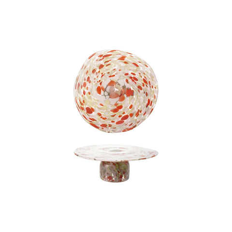 Hand Blown Confetti Glass Pedestal