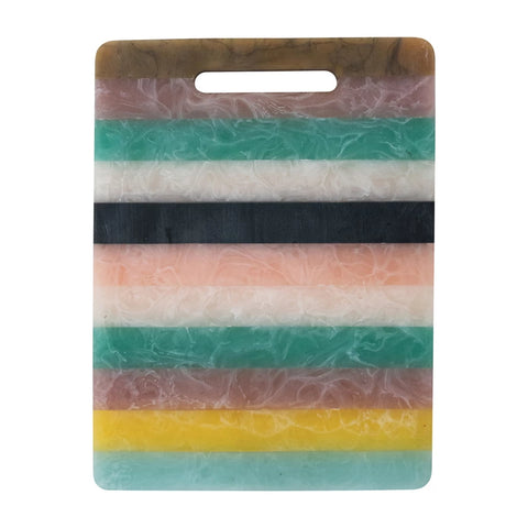 Marbled Resin Striped Serving Board