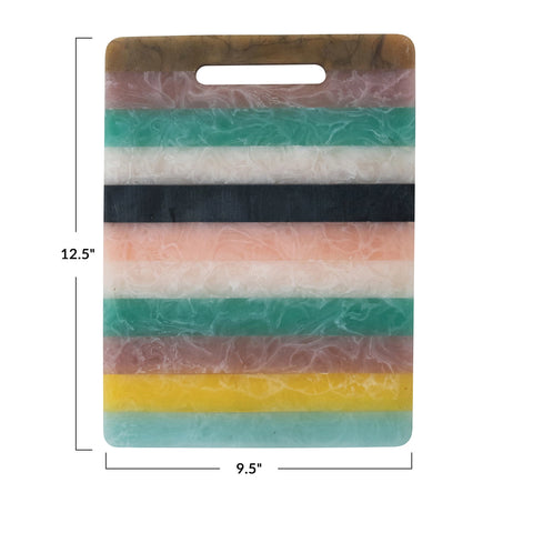 Marbled Resin Striped Serving Board