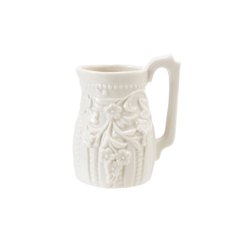 Embossed Stoneware Vintage Reproduction White Creamer - Mint Museum Store