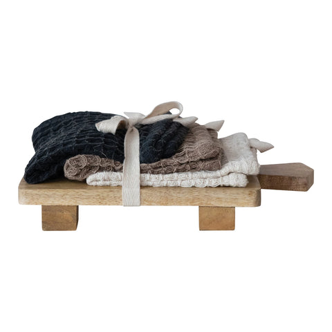 Waffle Weave Dish Cloths with Cheese Serving Board
