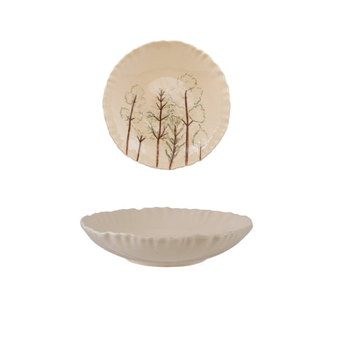 Ceramic plate with design on a white background