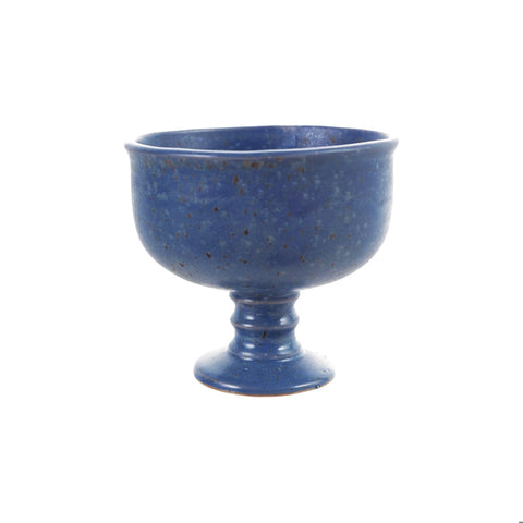 Stoneware Pedestal Bowl French Blue