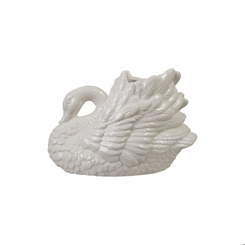 Stoneware Swan Shaped Vase