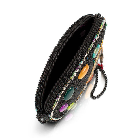 Brushstrokes Artists Palette Gem Beaded Crossbody Handbag