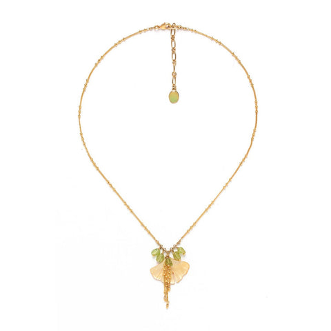 Nature Bijoux Dainty Gingko Drop Necklace