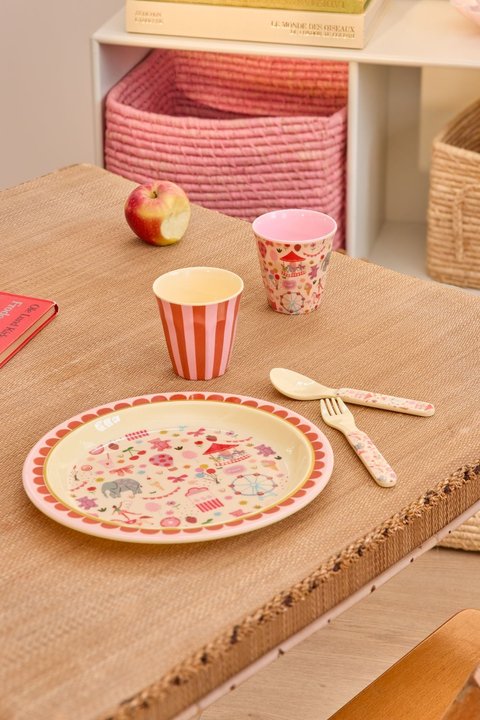Kids Melamine Cup - Small - Fun Fair Pink Print - 5.4oz