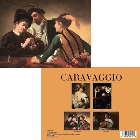 Card set cover featuring a Caravaggio painting with additional images and text.