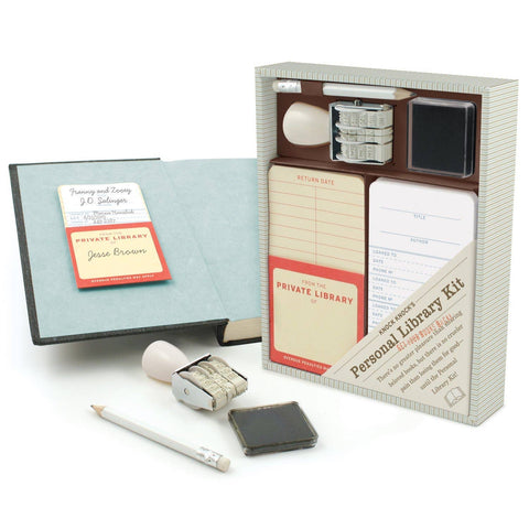 Personal Library Kit with stationery items on a white background