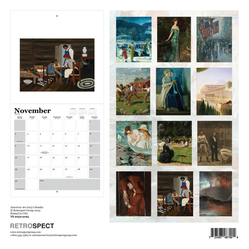 American Art Wall Calendar 2025