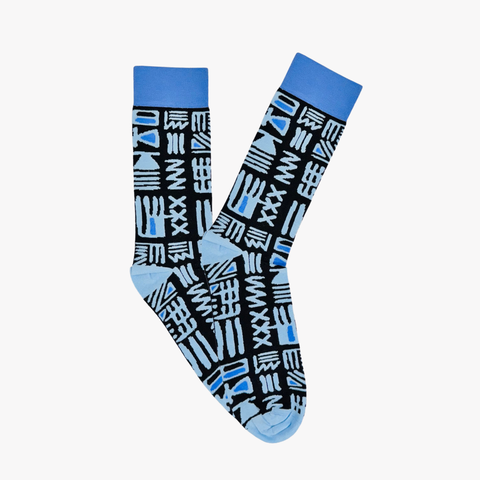 Tribal Blue Socks - Mint Museum Store