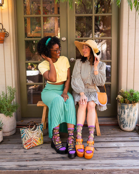 Pasta Lover Black Sheer Crew Sock