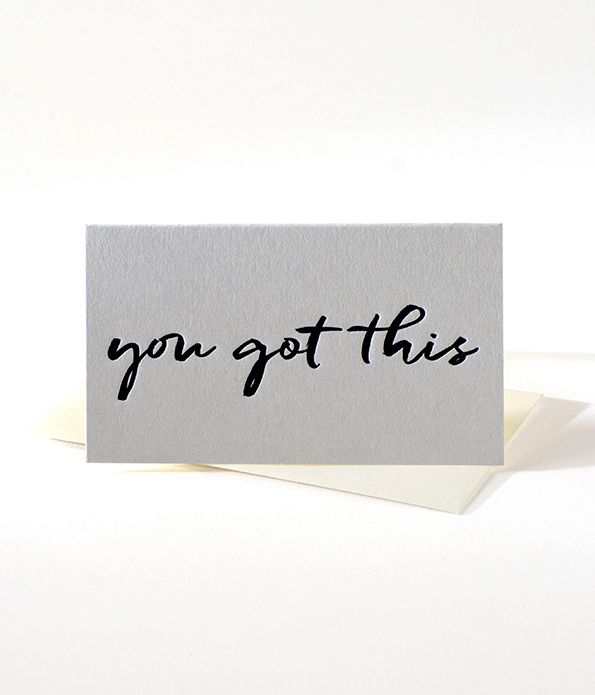 Black and Gray You Got This Enclosure Notecards 10 Count