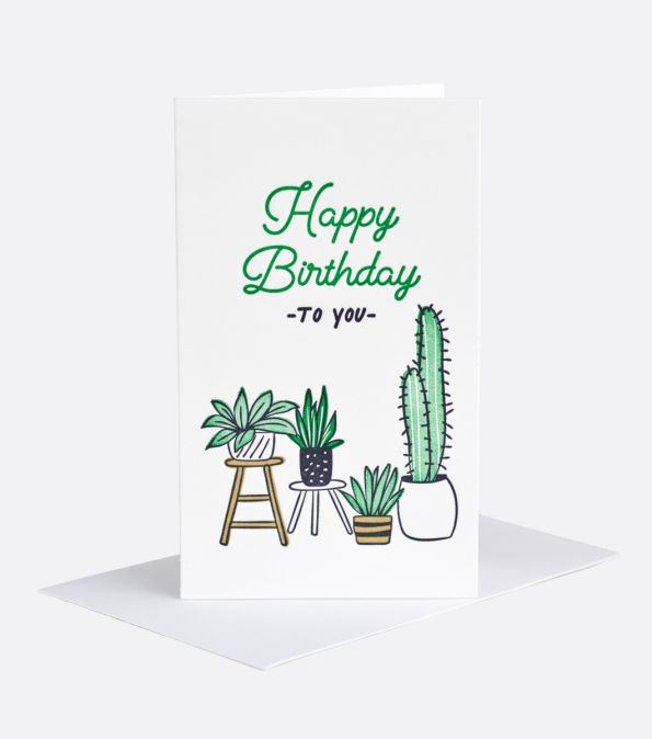 Plant Shop Birthday Enclosure Cards 10 Count