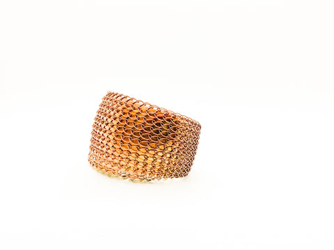 Tapered Cuff Covered with Open Knit Wire