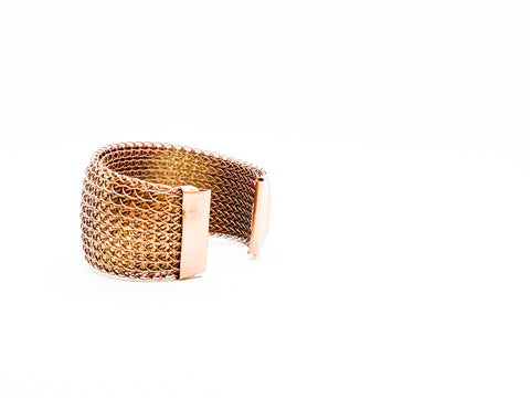 Tapered Cuff Covered with Open Knit Wire