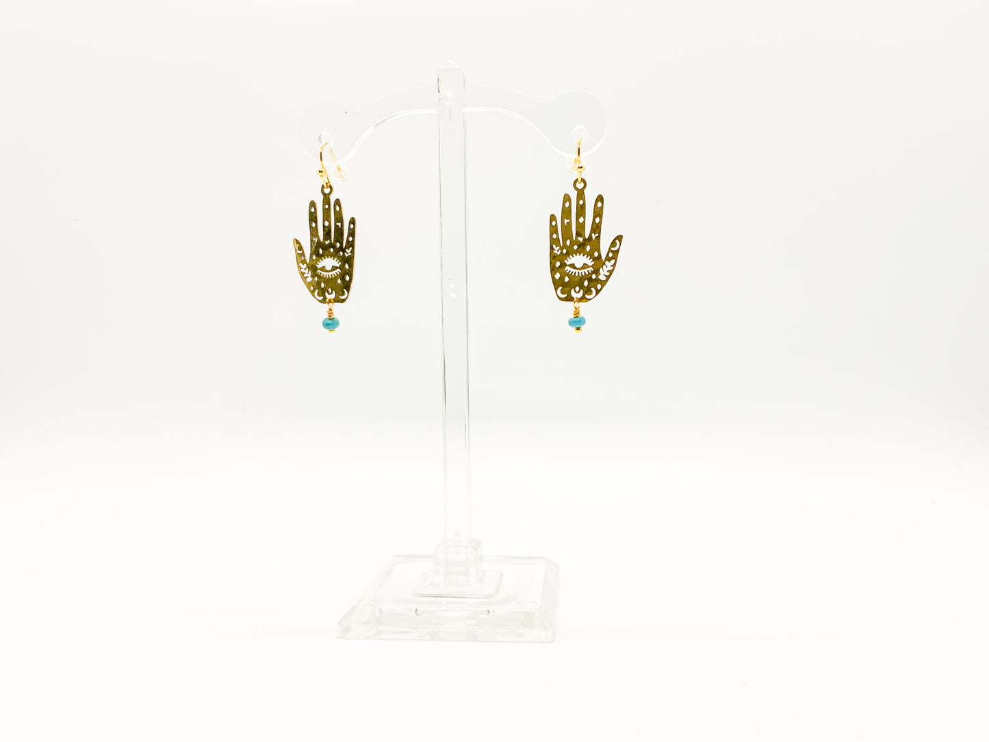 Destiny Hands with Turquoise Bead Earrings