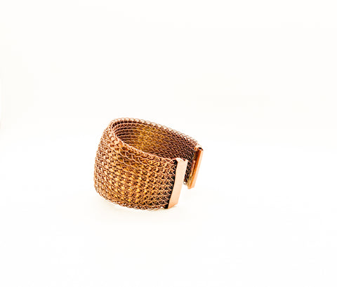 Tapered Cuff Covered with Open Knit Wire