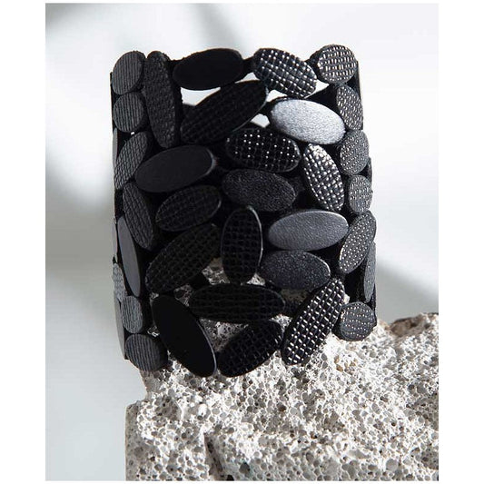 Bracelet with Hand-cut Leather Leaves