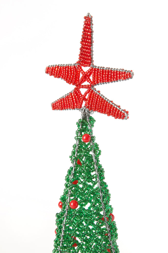 Beaded Wire Christmas Tree Sculpture