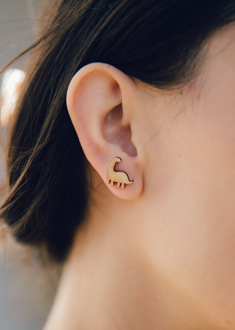 Diplodocus Bamboo Earrings