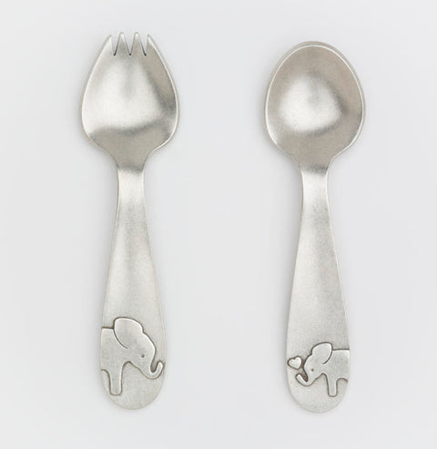 Pewter Spork and Spoon Set