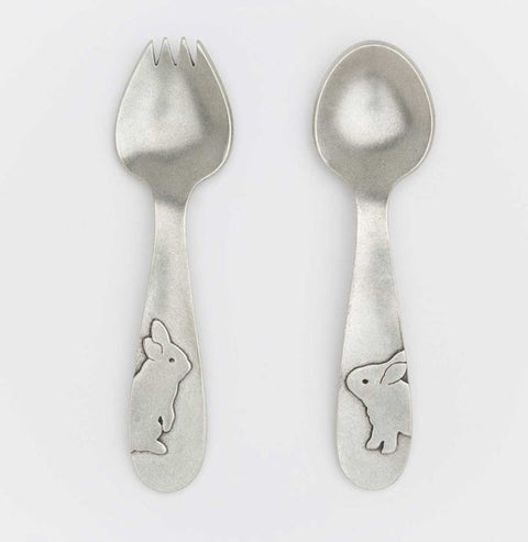 Pewter Spork and Spoon Set