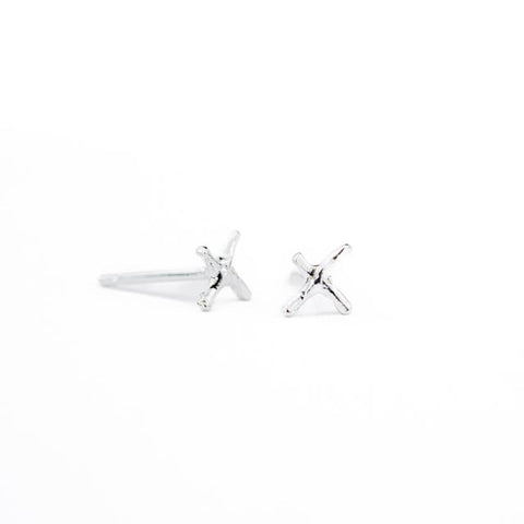 X Studs: Sterling Silver