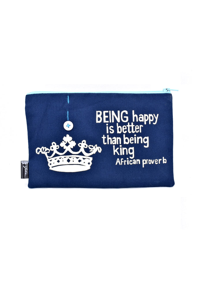 Blue African Proverb Purse