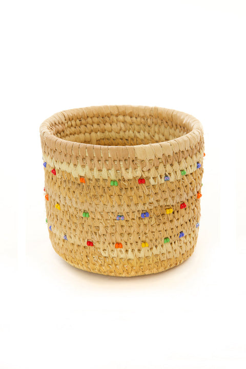 Basket with Dotted Rainbow Beads