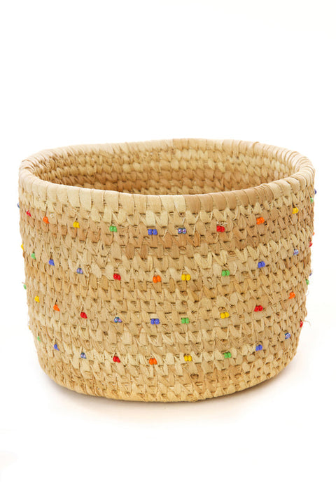 Basket with Dotted Rainbow Beads