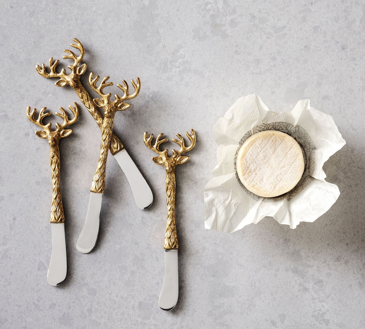 Set of Four Stag's Head Butter Knives