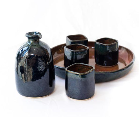 Erin Janow Black Sake Set