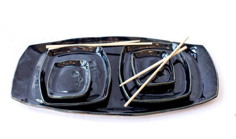 Erin Janow Black Sushi Set