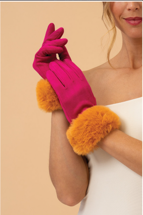 Bettina Faux Fur Cuff Gloves