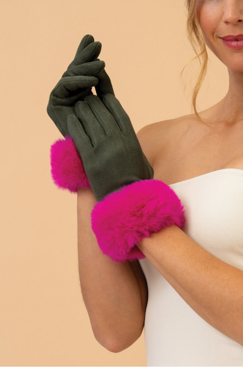 Bettina Faux Fur Cuff Gloves