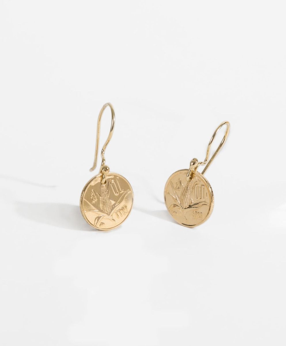 Small Gold Coin Earring