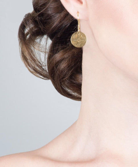 Small Gold Coin Earring