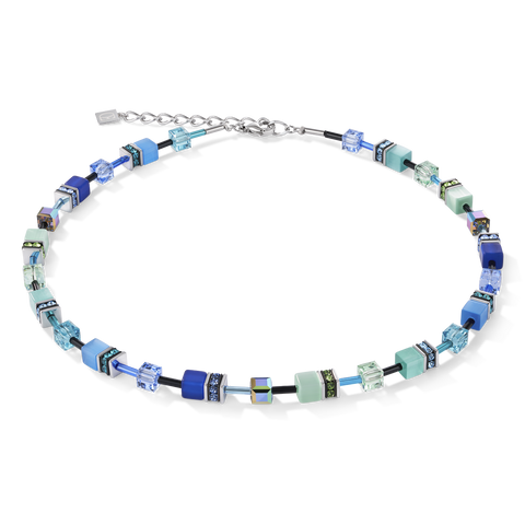 GeoCube Necklace Blue & Green