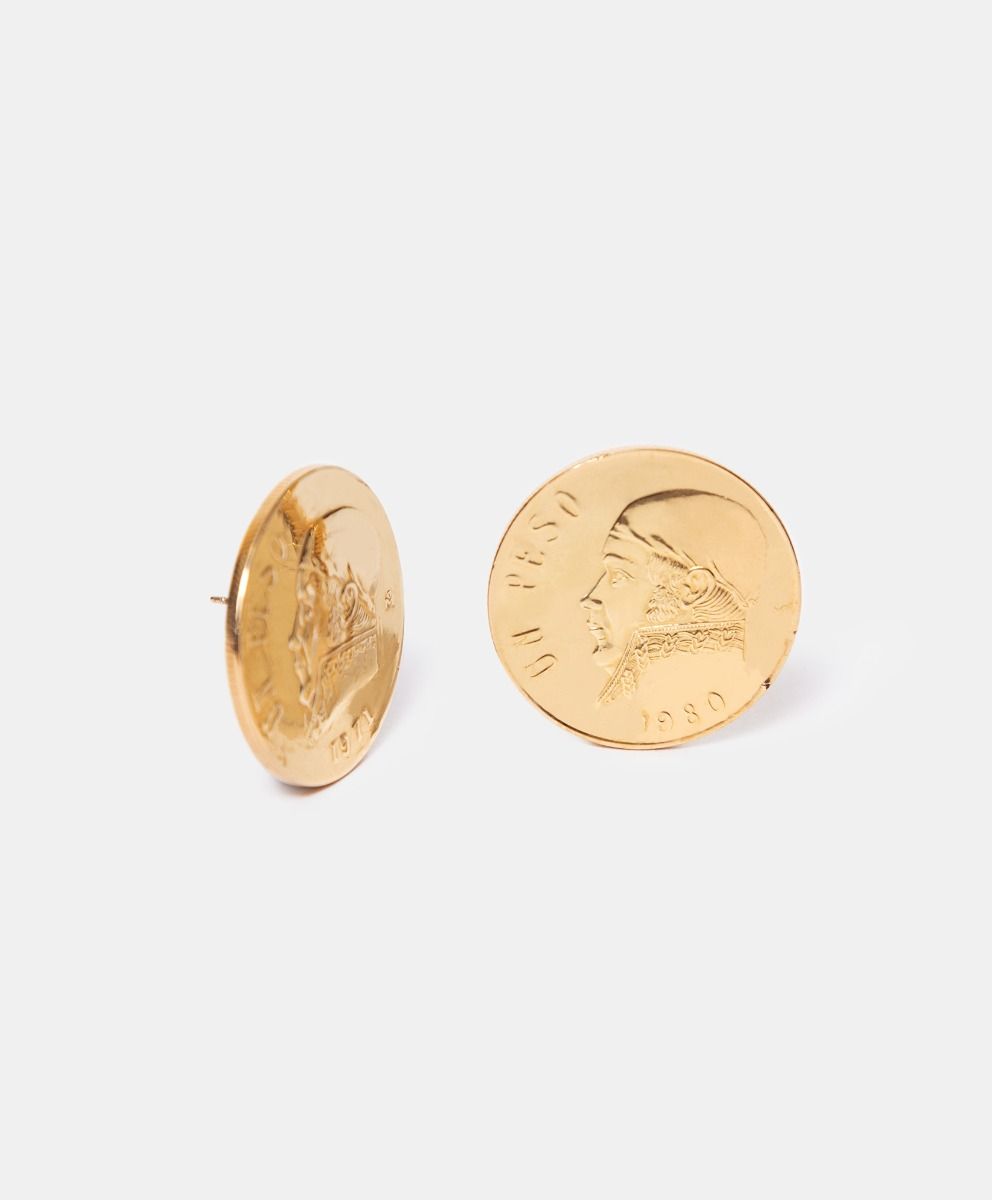 Gold Peso Earring