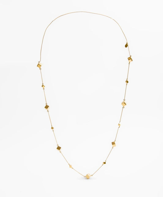 Long Gold Multi Cube Necklace