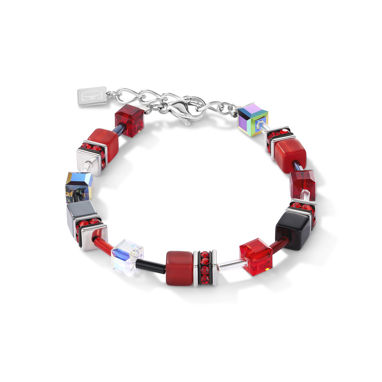 Red-Haematite GeoCube Bracelet