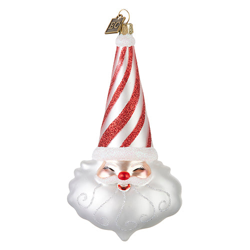 5.75" Peppermint Santa Ornament