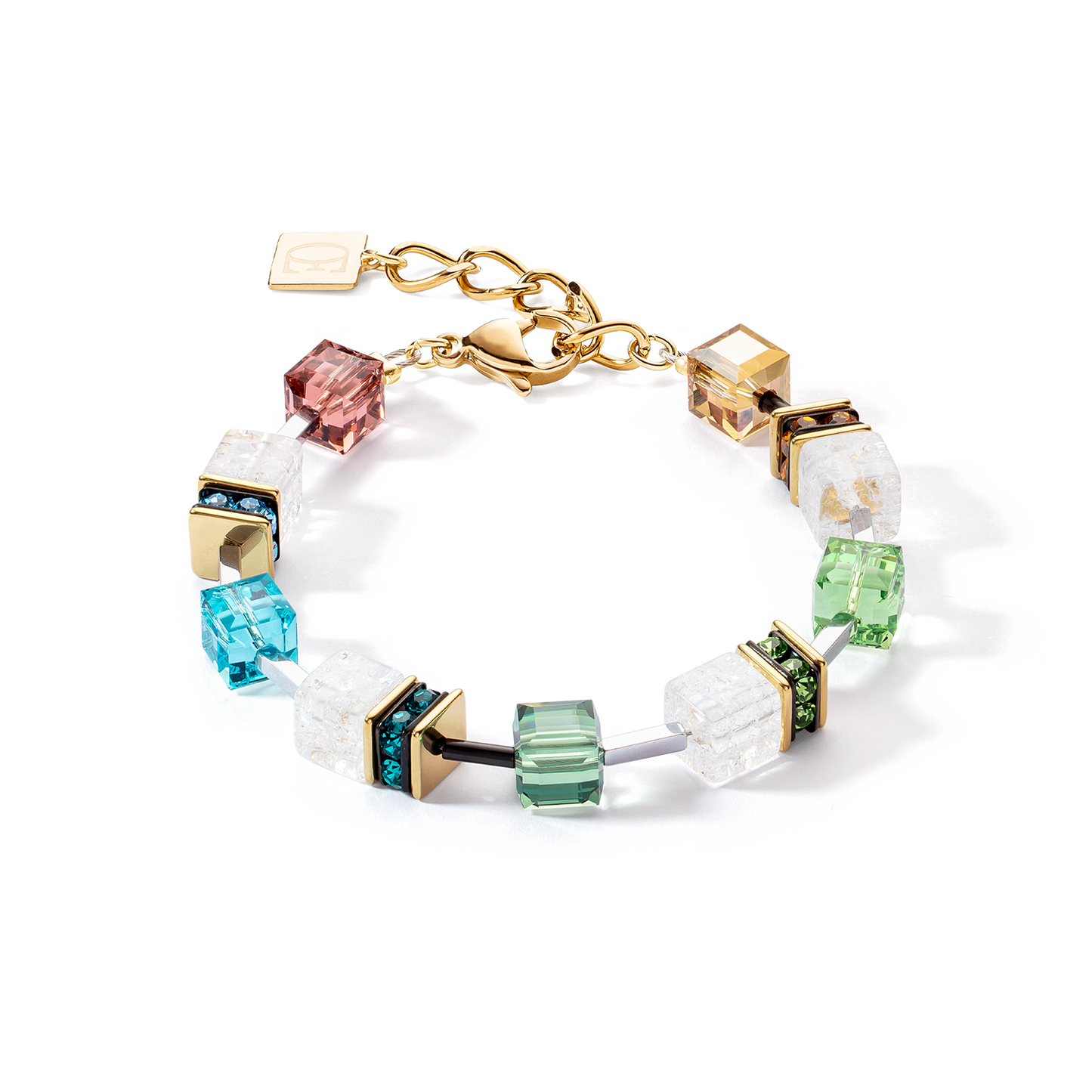 Precious Coeur: Rock Crystal, XL Swarovski Crystal Cubes Bracelet