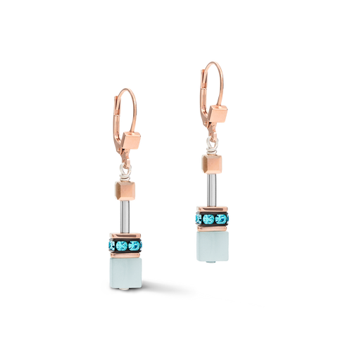 Blue Swarovski Crystal and Light Aqua Earrings