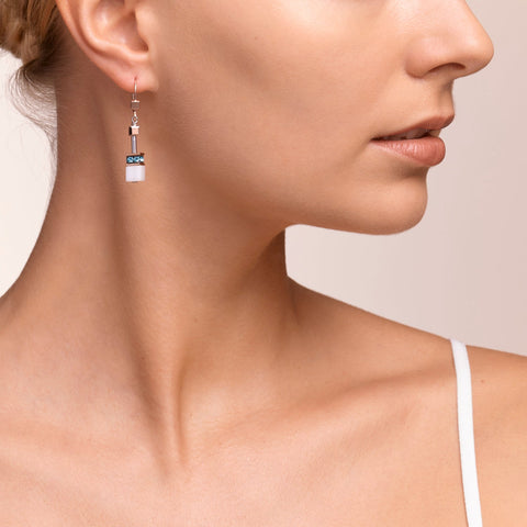 Blue Swarovski Crystal and Light Aqua Earrings