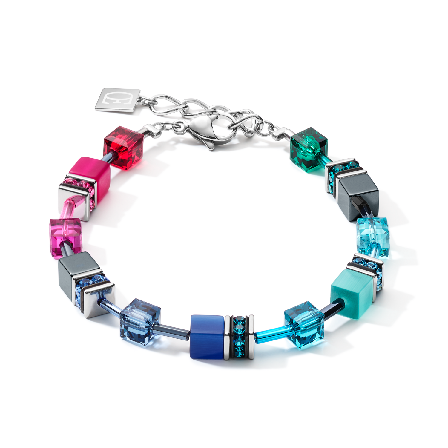 GeoCUBE Jewel Tone Multicolor Rainbow Bracelet Mint Museum Store