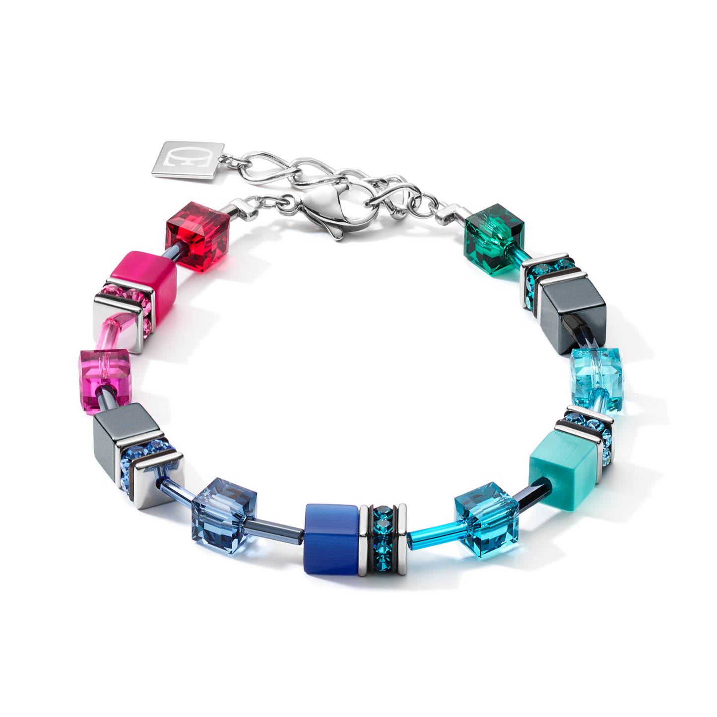 GeoCUBE Jewel Tone Multicolor Rainbow Bracelet