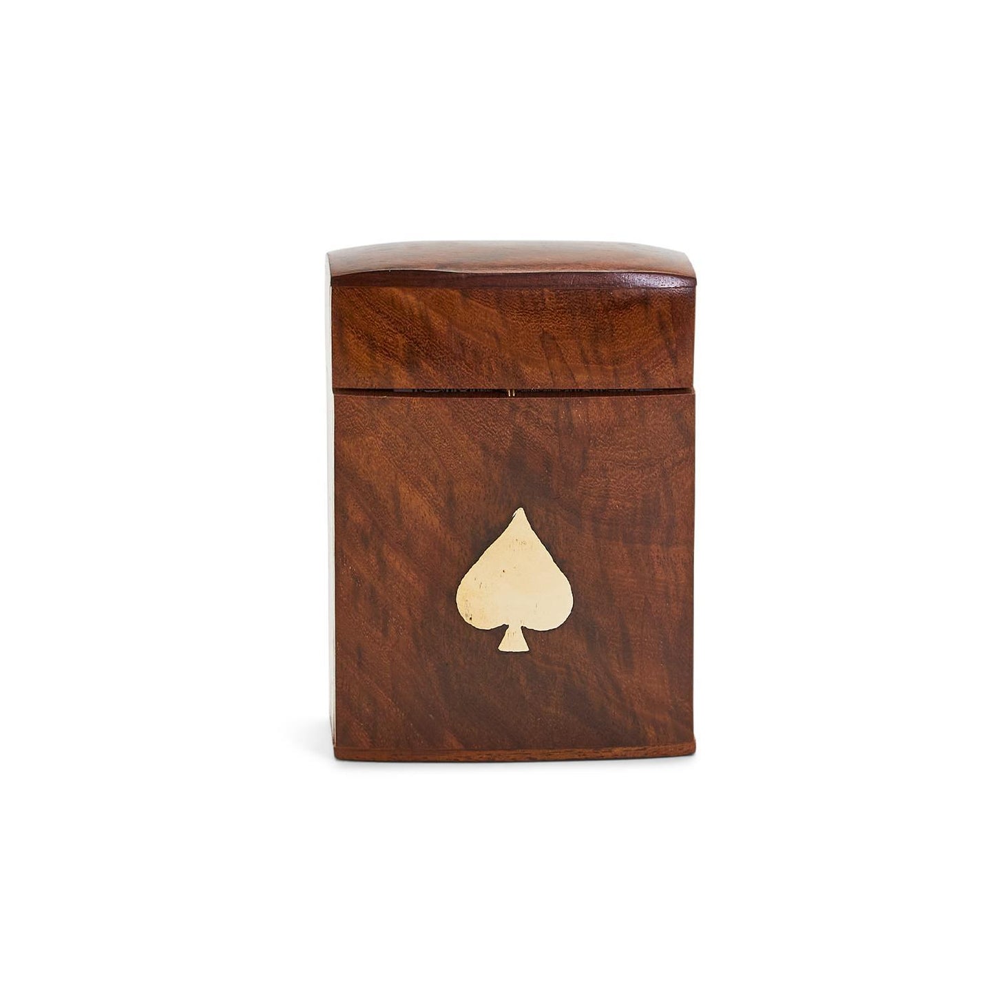 Handcrafted Wooden Playing Card Box with Cards
