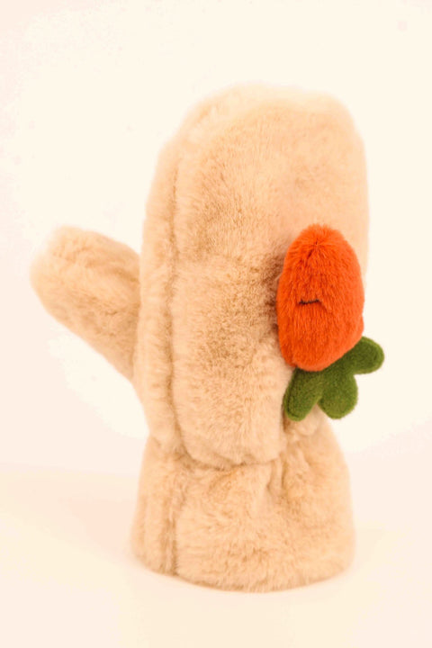 Kid's Fluffy Mittens Carrot